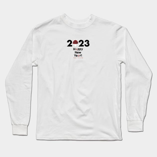 2023 text Mushroom made of paw prints Long Sleeve T-Shirt by GULSENGUNEL